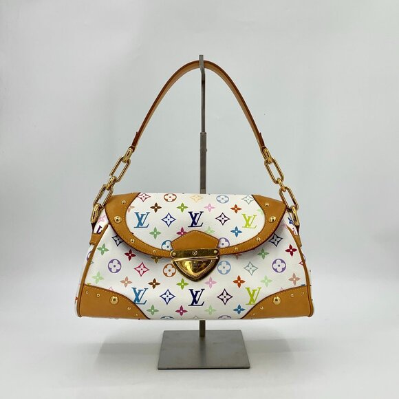 HW0897 Louis Vuitton white tri-color logo embossed print shoulder bag 32*9*16cm - Picture 1 of 9
